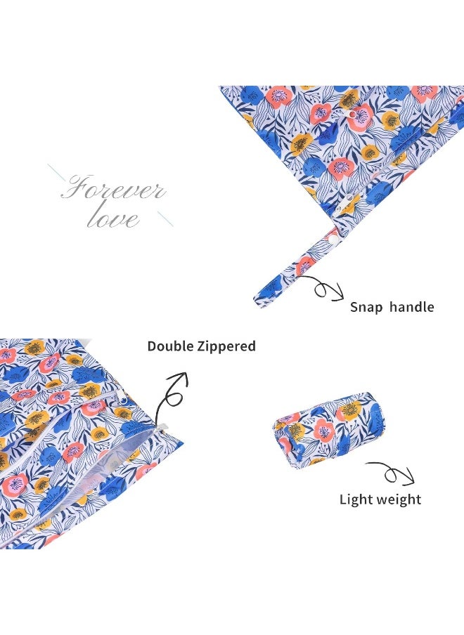 ALVA - ALVABABY 2pcs Cloth Diaper Wet Dry Bags Waterproof Reusable with Two Zippered Pockets Travel Beach Pool Daycare Soiled Baby Items Yoga Gym Bag for Swimsuits or Wet Clothes - Image 1