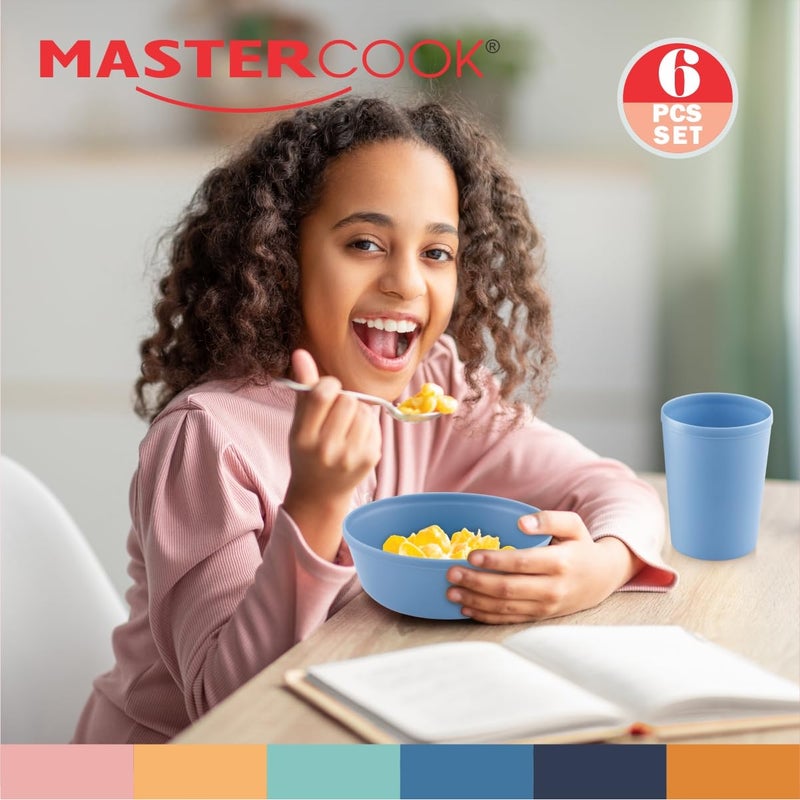 MASTER COOK MASTERCOOK Plastic Bowls Set of 6 â€“ 15oz Multipurpose Deep Plates Salad and Pasta Bowls Ideal for Home, Kids, Parties â€“ Stackable Bowl for Kitchen â€“ Non-BPA and Food Grade â€“ Cute Colors - Image 5