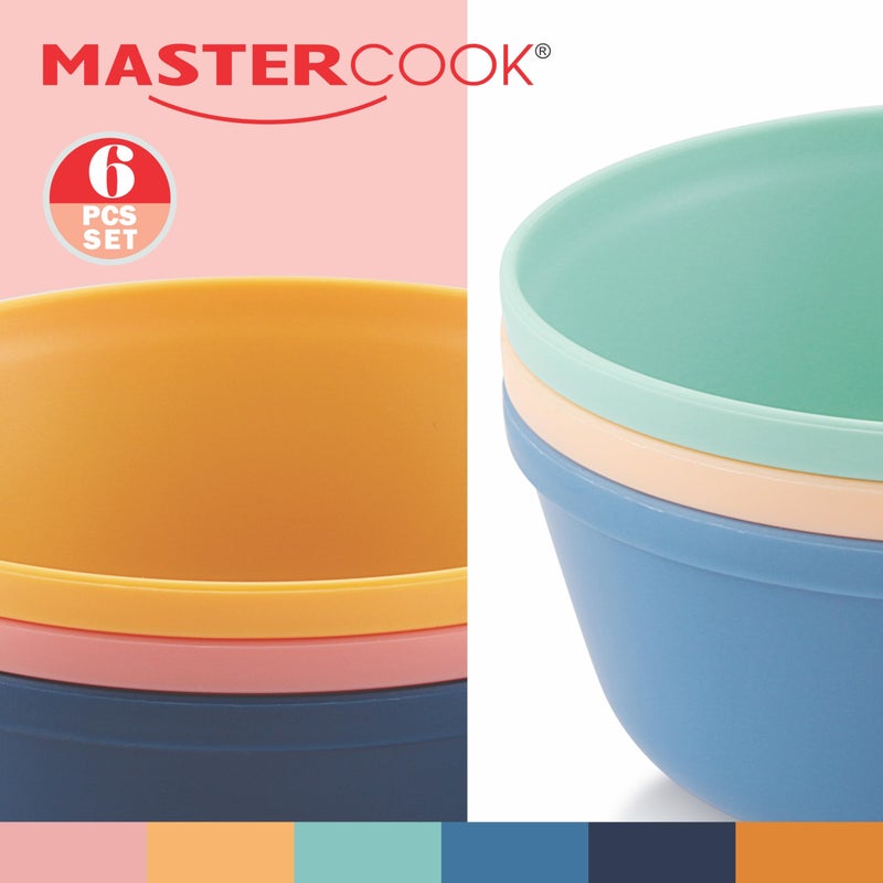 MASTER COOK MASTERCOOK Plastic Bowls Set of 6 â€“ 15oz Multipurpose Deep Plates Salad and Pasta Bowls Ideal for Home, Kids, Parties â€“ Stackable Bowl for Kitchen â€“ Non-BPA and Food Grade â€“ Cute Colors - Image 4