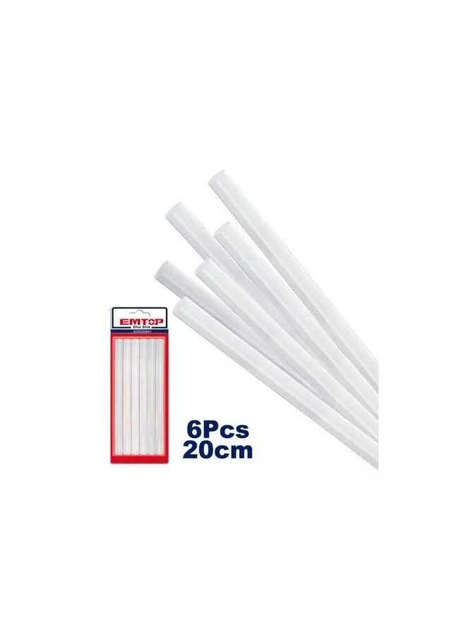 EMTOP Hot Melt Glue Sticks for Electric Guns - 6 Pack | 11.2mm Diameter x 20cm Length High bonding strength and ease of use for all your crafts and industrial projects. - Image 4