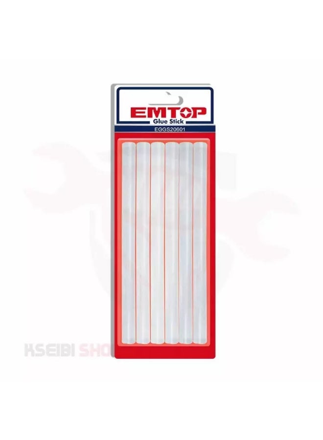 EMTOP Hot Melt Glue Sticks for Electric Guns - 6 Pack | 11.2mm Diameter x 20cm Length High bonding strength and ease of use for all your crafts and industrial projects. - Image 1