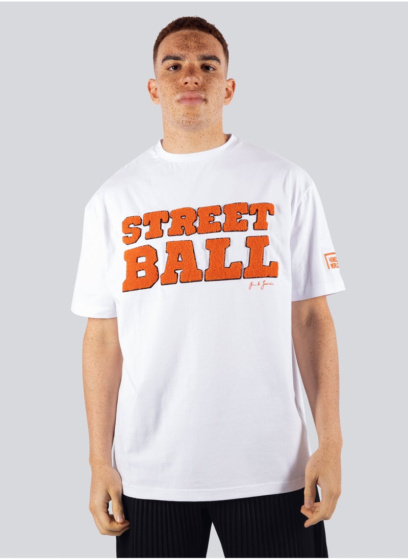 STREETBALL - StreetBall Soccer T-shirt (White/Orange) - Image 1