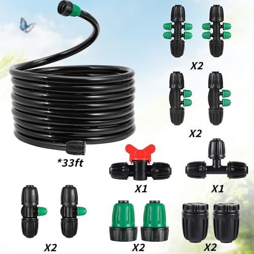 NRWRTY Anti Drop 12 Irrigation Tubing PVC Drip Irrigation Tubing 33FT10MID13mmOD16mm for Garden Bed Main Line with Locked Barbed 6Way 4Way 3WayTee End Plug 12 to 14 Irrigation Tubing Fittings - Image 3