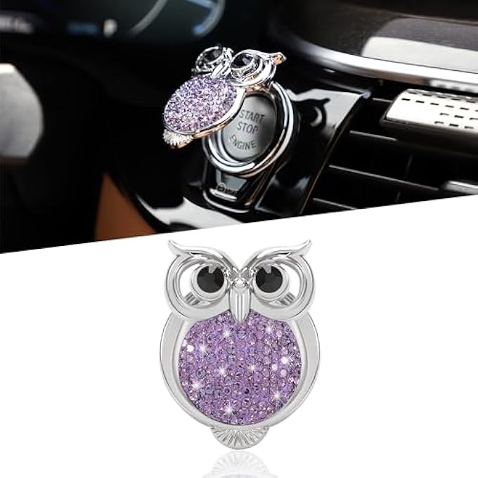 SYOSI Bling Crystal Car Push Start Button Cover Owl Engine StartStop Button Decor Rhinestone Car Accessories For Interior Cute Bling Sticker For Car Decoration - Image 1