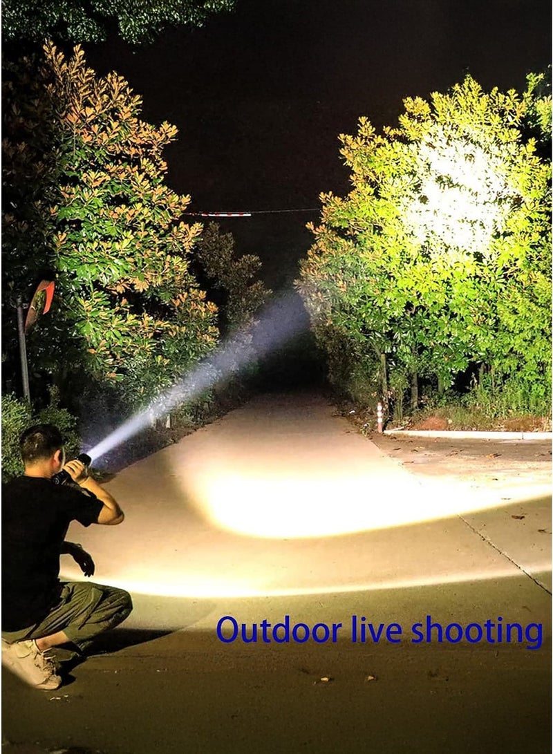 Rechargeable LED Flashlight, Solid Housing Ultra Bright Lasting Performance Waterproof Long-Range Flashlight 800mAh Capacity for Hiking，Outdoor, Cycling, Patrol, and Night Fishing，Black - Image 1