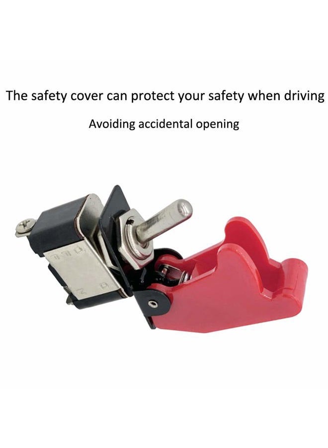 ESUPPORT 12V 20A Red Cover Rocker Toggle Switch SPST ON/OFF Car 2Pin Blue CXCP212C - Image 2