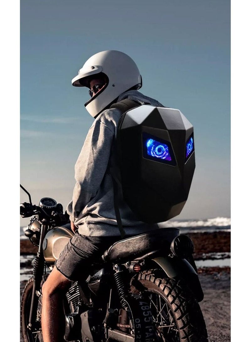 Crony Iron Man LED Display Backpack Upgrade Iron Man LED Backpack Screen Knight Motorcycle Backpack Cool Travel Bag Scooter Bag - Image 3