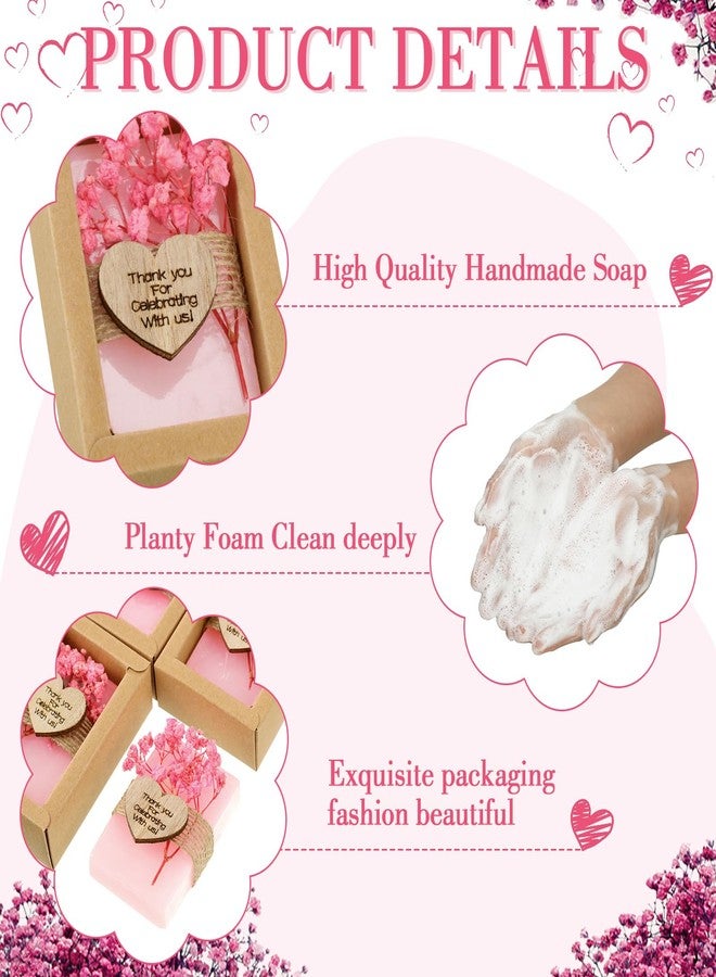 Demissle 30 Pcs Handmade Scented Soap Wedding Party Favors Gifts Bridal Shower Baby Shower Natural Soap Favors for Guests in Bulk for Wedding Souvenirs Engagement Party(Pink) - Image 3