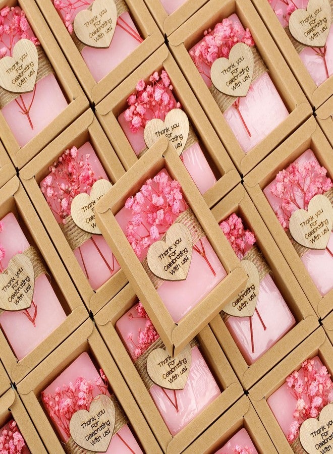 Demissle 30 Pcs Handmade Scented Soap Wedding Party Favors Gifts Bridal Shower Baby Shower Natural Soap Favors for Guests in Bulk for Wedding Souvenirs Engagement Party(Pink) - Image 1