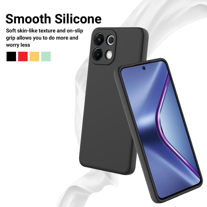 erorex For OPPO K13 5G Solid Color Liquid Silicone Dropproof Full Coverage Phone Case(Black) - Image 3