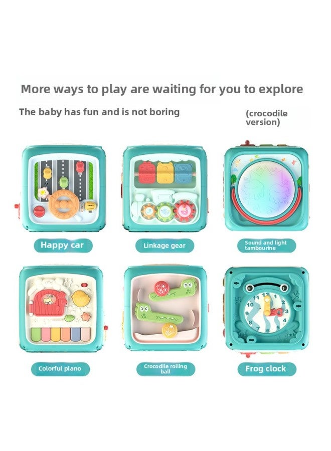 Early Education Polyhedron Toys Six-sided Box Baby Children's Toys Wisdom Cube Hexahedron Puzzle Multi-functional Baby House-Color:Phone Version Red - Image 4