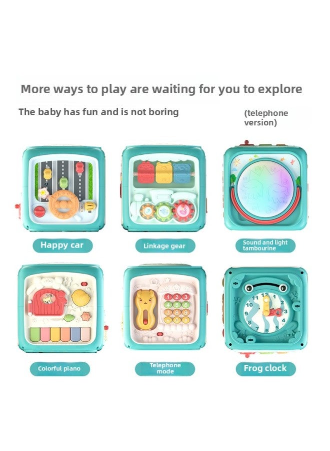 Early Education Polyhedron Toys Six-sided Box Baby Children's Toys Wisdom Cube Hexahedron Puzzle Multi-functional Baby House-Color:Phone Version Red - Image 5