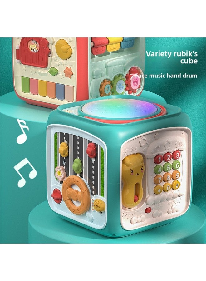 Early Education Polyhedron Toys Six-sided Box Baby Children's Toys Wisdom Cube Hexahedron Puzzle Multi-functional Baby House-Color:Phone Version Red - Image 2