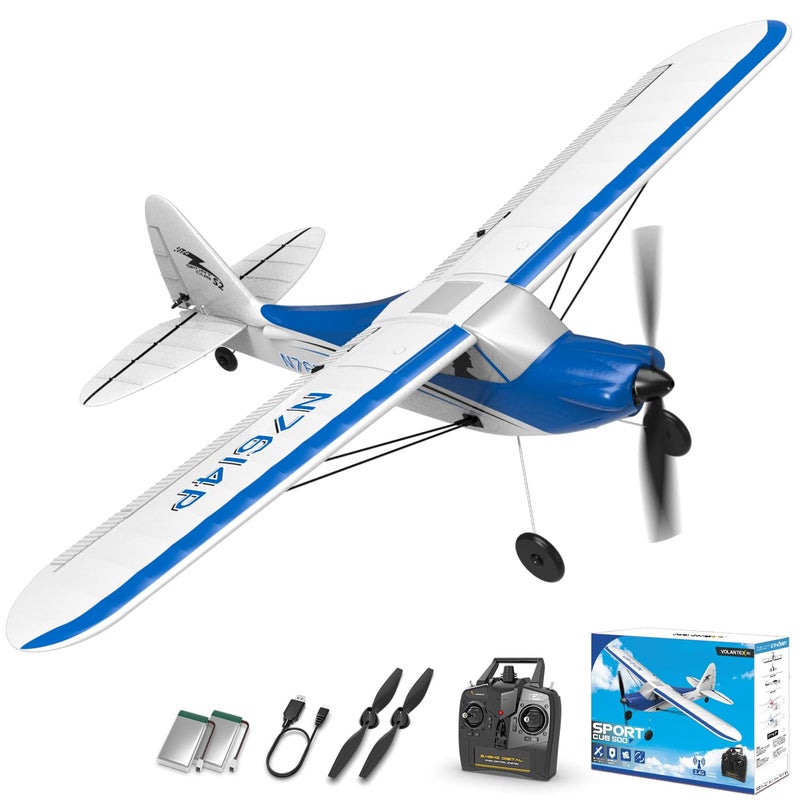 VOLANTEXRC RC Plane Trainer Sport Cub 4CH Remote Control Airplane with Prop Saver 6Axis Gyro Stabilizer 3 Modes to Fly Radio Controlled Aircraft RTF for Beginners Adults 500mmBlue - Image 2