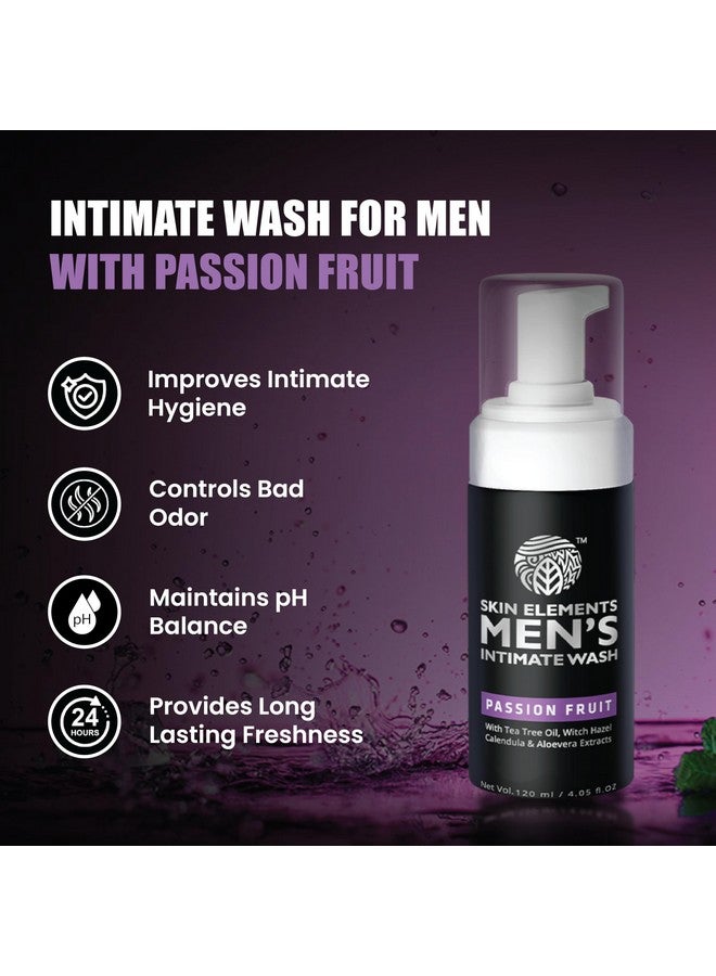 Skin Elements Men's Intimate Wash with Passion Fruit | pH Balanced Foaming Hygiene Wash | Soothes, Refreshes & Maintains Hygiene | 120 ml - Image 2