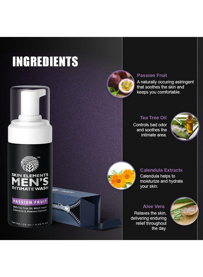Skin Elements Men's Intimate Wash with Passion Fruit | pH Balanced Foaming Hygiene Wash | Soothes, Refreshes & Maintains Hygiene | 120 ml - Image 3