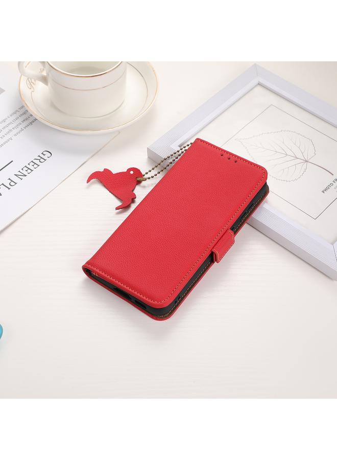 S-TOP Case For Motorola Moto G85 Side-Magnetic TJ Genuine Leather RFID Phone Case - Image 2