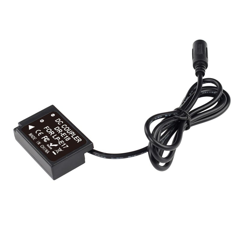 LP-E17 Dummy Battery DC Coupler - Fully Coded Plug And Use 5.5*2.1mm DC Male Plug Camera Power Supply for Canon 200D 800D 760D 750D 77D M6 M5 Rebel T7i T6s T6i 8000D KISS X8i - Image 2