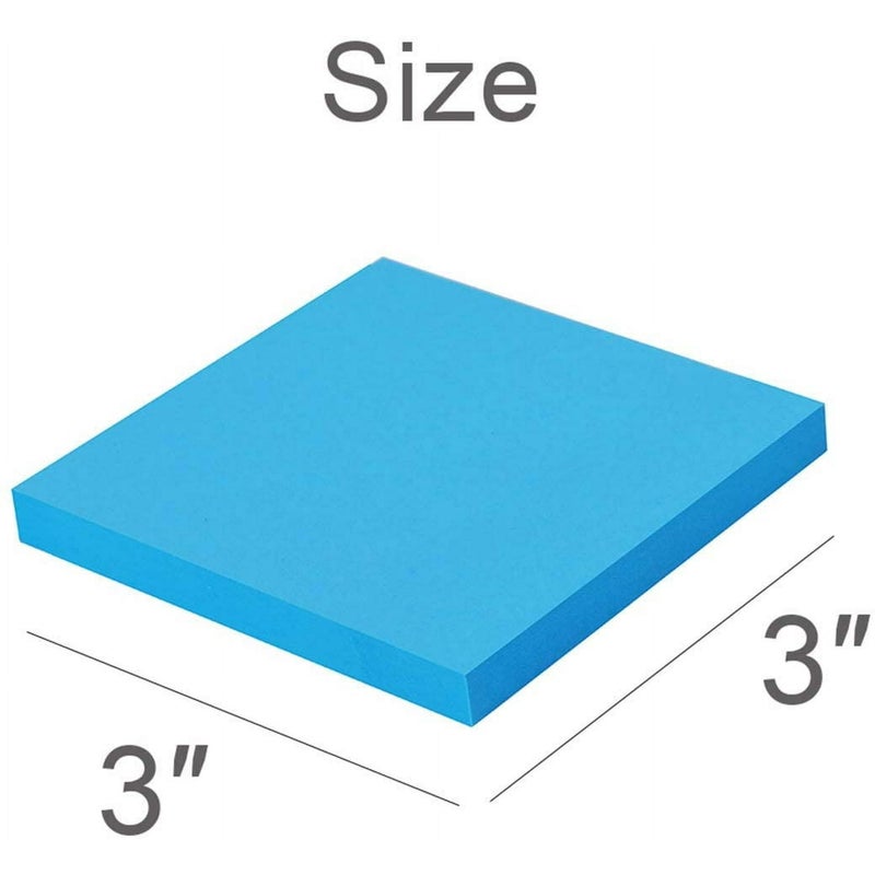 Bright Colorful Self-Stick Notes, Fluorescent Sticky Notes 3×3 Inch, Memo Pads for Students, Office & School Supplies - Image 2