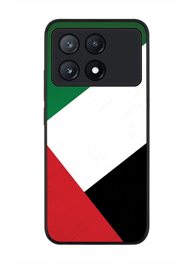 Stylizedd Rugged Black Edge Case for Xiaomi Poco X6 Pro, Slim fit Soft Case Flexible Rubber Edges Anti Drop TPU Gel Thin Cover -  Flag Of UAE - Image 1