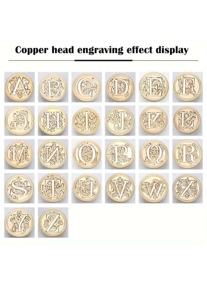 Vintage Brass Wax Seal Stamp Set with Wooden Handle for DIY Crafts Envelopes and Gift Mailing - Image 5