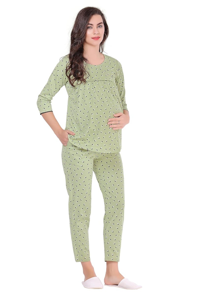 AV2 Store AV2 Women Cotton Feeding Top & Pyjama Nighsuit Set -2833 - Image 5