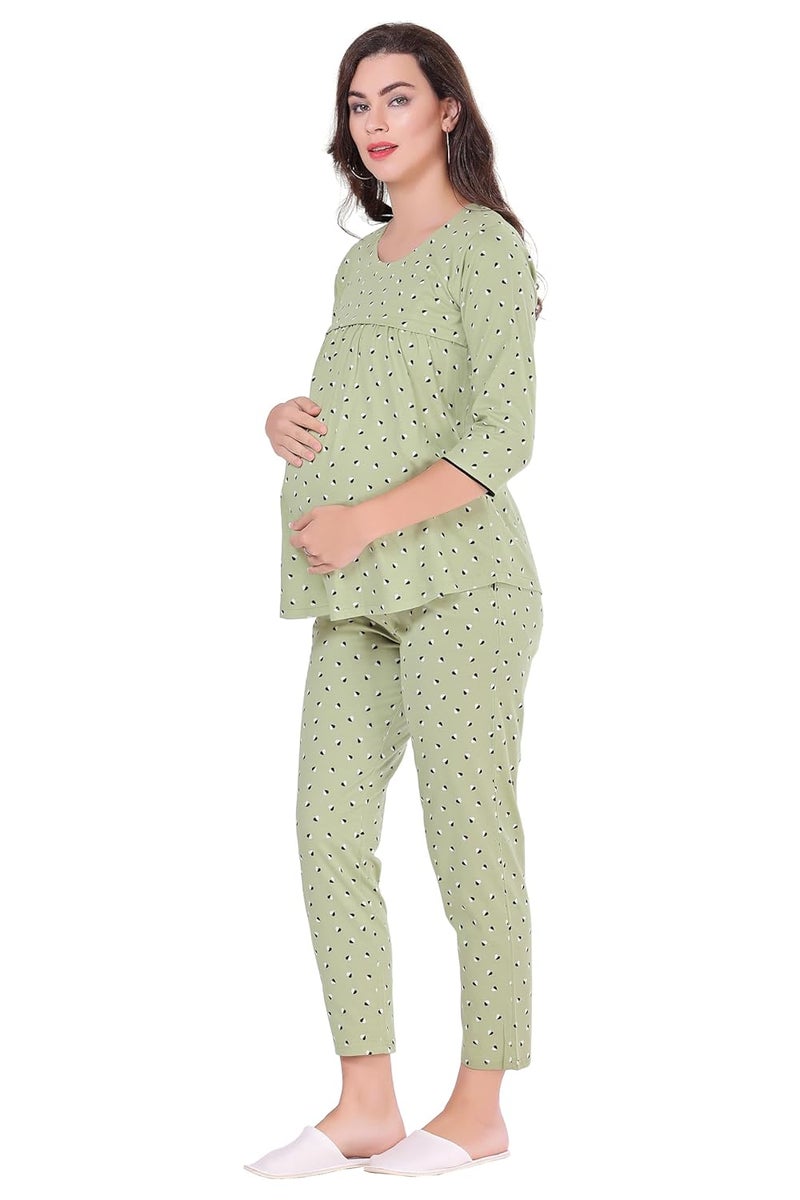 AV2 Store AV2 Women Cotton Feeding Top & Pyjama Nighsuit Set -2833 - Image 3
