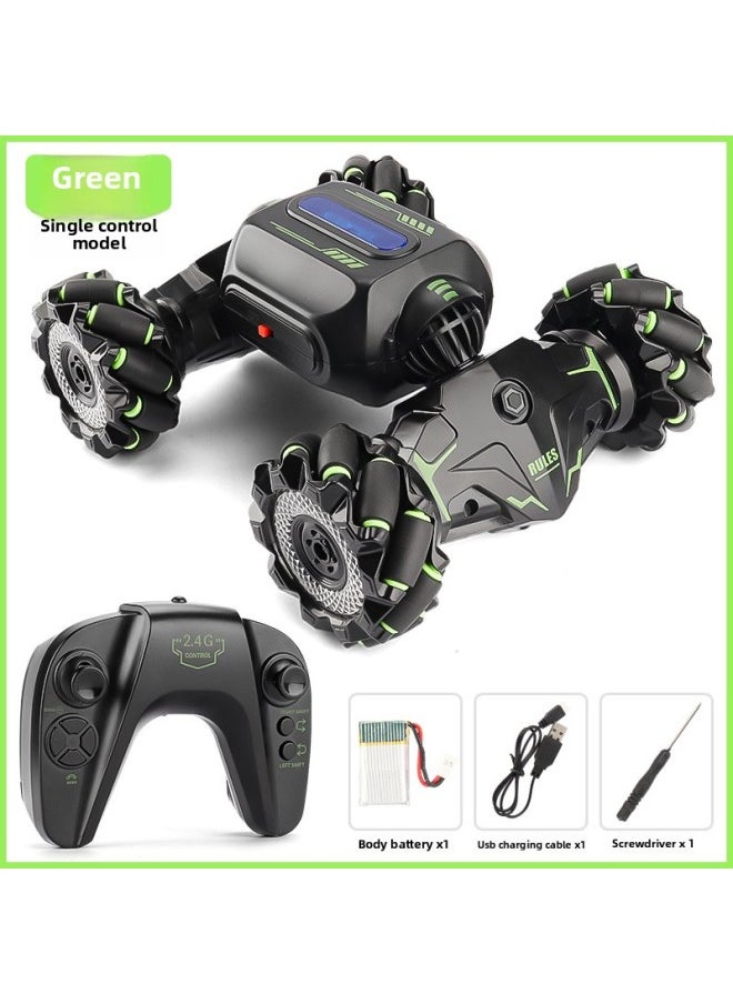 Gesture Induction Twist Snake-shaped Climbing Remote Control Car Stunt Drift Car Rc Stunt Off-road Remote Control Toy Car-Color:Green (single Control)  - Image 1