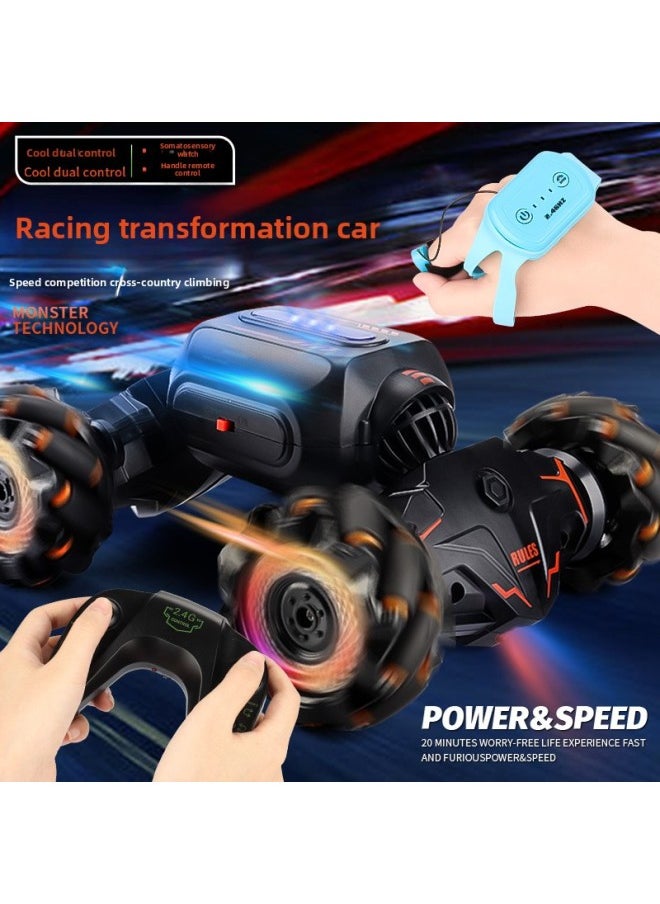 Gesture Induction Twist Snake-shaped Climbing Remote Control Car Stunt Drift Car Rc Stunt Off-road Remote Control Toy Car-Color:Green (single Control)  - Image 3