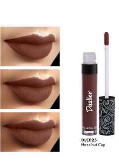 DAZLLER Dazller All Day Lipcolour | Ultra-intense matte | Light-weight | Brown Liquid Lipstick for Women | Smudge-proof + Non-transfer | Up to 8hr stay | DLC025 Hazelnut Cup - 6g  - Image 5
