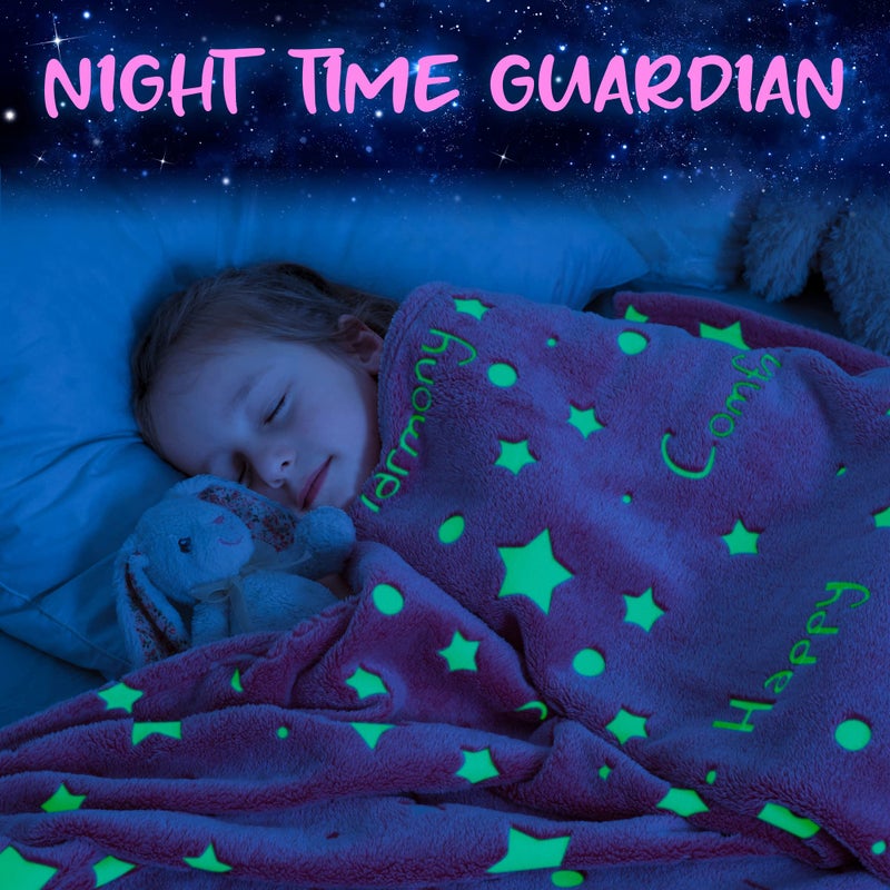 LIDERSTAR Mermaid Tail Blanket for Girls, Glow in The Dark Mermaid Sleeping Bag, Snuggle Girls Throw, Plush Cozy Soft Fleece Blanket for age 2-12, Valentine's Day Gifts for Kids Birthday Gift for Daughter, Pink - Image 3