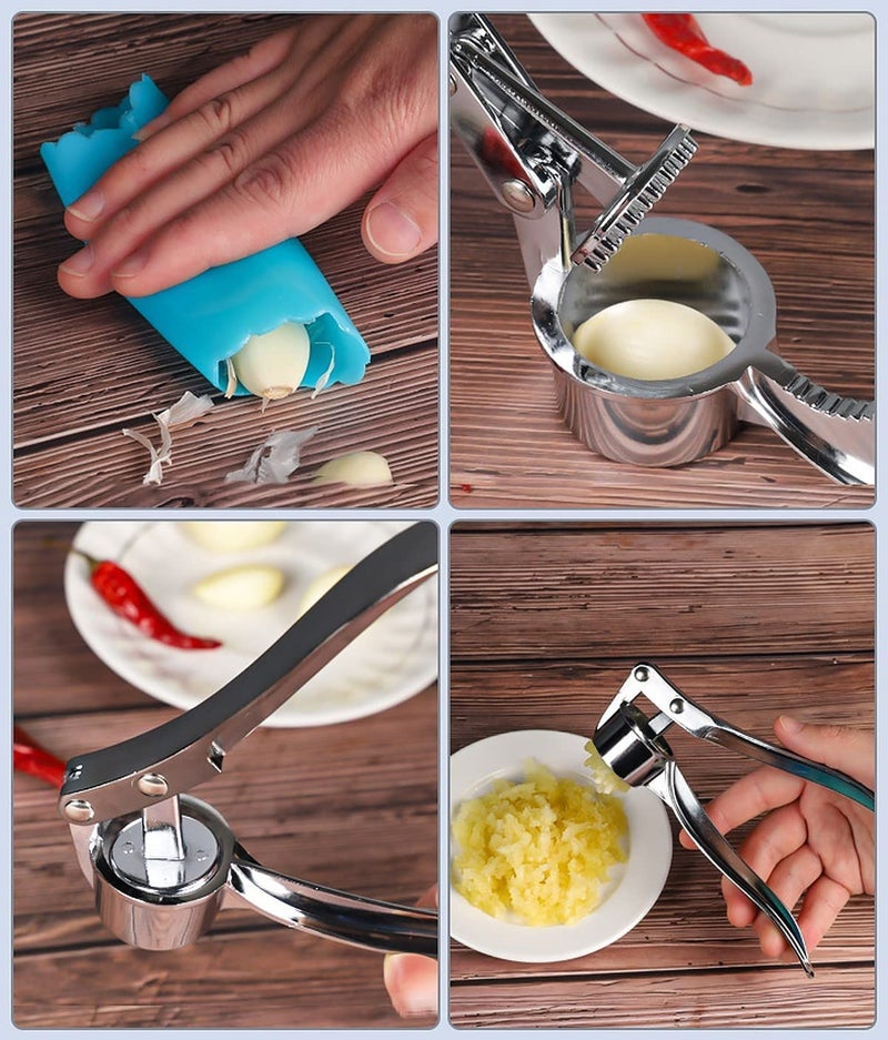 HAPPY BORN Garlic Press Mincer and Peeler Premium Ginger Press Essential Kitchen Tools Garlic Presses and Garlic Presser Perfect Garlic Presses for Everyday Use Multi ColorPack of 1 - Image 3