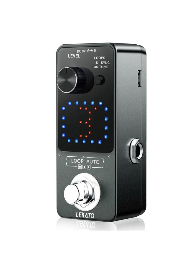 LEKATO Looper Pedal, Looper Pedal with SYNC & Tuner Function, Guitar Loop Pedal with Screen, Unlimited Overdubs, 3 Loops, 18 Minutes Record Time (Gray) - Image 1