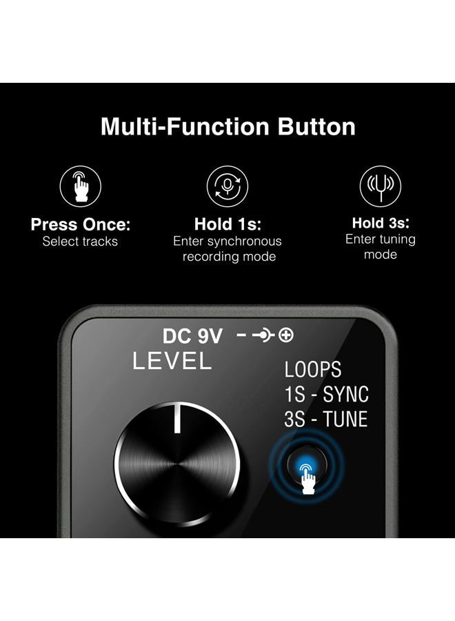 LEKATO Looper Pedal, Looper Pedal with SYNC & Tuner Function, Guitar Loop Pedal with Screen, Unlimited Overdubs, 3 Loops, 18 Minutes Record Time (Gray) - Image 3