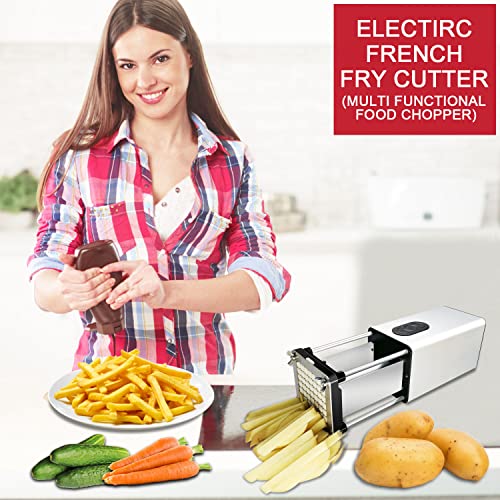 Fstcrt Electric French Fry Cutter, French Fry Cutter Stainless Steel with 1/2 & 3/8 Inch Blade, French Fries Cutter for Restaurants & Home Kitchen, Use for Potatoes Carrots, Cucumbers - Image 2