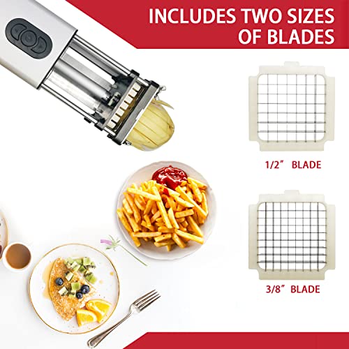 Fstcrt Electric French Fry Cutter, French Fry Cutter Stainless Steel with 1/2 & 3/8 Inch Blade, French Fries Cutter for Restaurants & Home Kitchen, Use for Potatoes Carrots, Cucumbers - Image 4