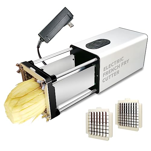 Fstcrt Electric French Fry Cutter, French Fry Cutter Stainless Steel with 1/2 & 3/8 Inch Blade, French Fries Cutter for Restaurants & Home Kitchen, Use for Potatoes Carrots, Cucumbers - Image 1