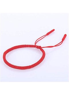 Generic Handmade Bracelet Unisex Adjustable Handmade Braided Rope Bracelet Red Black Rope  - Image 2