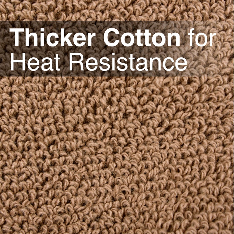 RITZ Terry Potholder & Hot Pad: Unparalleled Heat Resistant, Durable 100% Cotton â€“ Ergonomically Designed for Optimal Grip â€“ Easy-Care Machine Washable â€“ 2-Pack, Mocha - Image 3