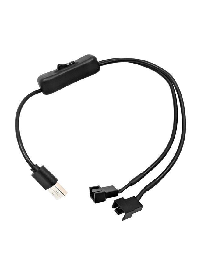coolerguys USB A Male to Dual 4PIN PWM OR 3PIN Fan Connector with ON/Off Toggle - Image 1