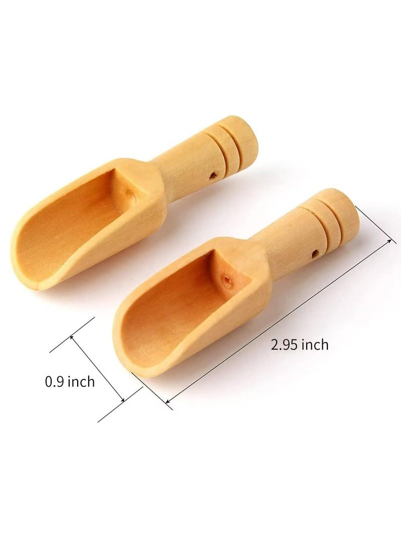 Loquat 8pcs Mini Wooden/Bamboo Spoons for Bath Salts, Tea, Washing Powder, Candy - Image 2