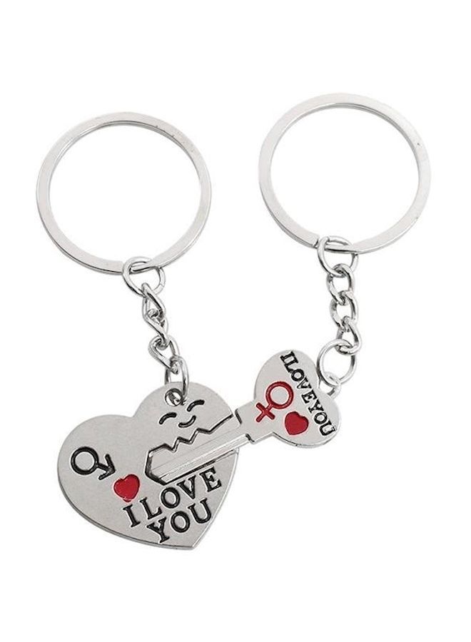 NIBEMINENT Love Stitching Couple Drop Oil Metal Alloy Keychain - Image 1