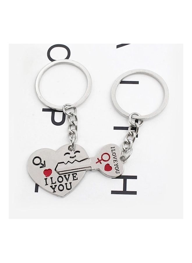 NIBEMINENT Love Stitching Couple Drop Oil Metal Alloy Keychain - Image 2