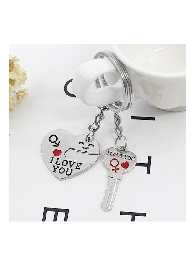NIBEMINENT Love Stitching Couple Drop Oil Metal Alloy Keychain - Image 3