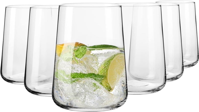 KROSNO Water Glasses | Set of 6 | 16.6 fl oz | Water Drinks Juices | Infinity Collection | Elegant design | Lead-free Glass | Home Restaurants Parties | Dishwasher safe | Gift Idea | Made in EU - Image 1