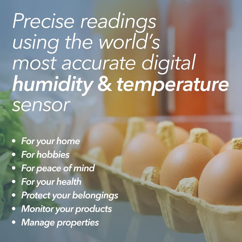 SensorPush HT.w Smart Temperature Sensor & Humidity Sensor - Thermometer & Hygrometer w/App Monitoring - Water Resistant Temperature and Humidity Monitor w/Heat Index for RV, Fridge & More - Image 3