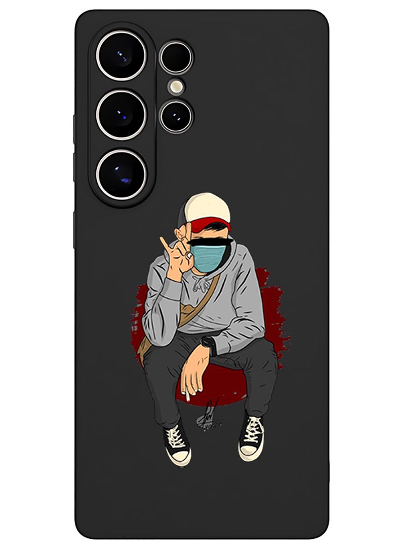 Theodor غطاء سليم واقي من السيليكون السائل مع حماية كاملة للجسم مضاد للخدش ومضاد للصدمات لهاتف سامسونج جالاكسي S25 ألترا (أسود) - Image 1