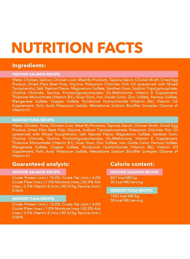 IAMS PERFECT PORTIONS Indoor Adult Grain Free Wet Cat Food Cuts in Gravy Variety Pack, Tuna Recipe and Salmon Recipe, (12) 2.6 oz. Easy Peel Twin-Pack Trays - Image 3