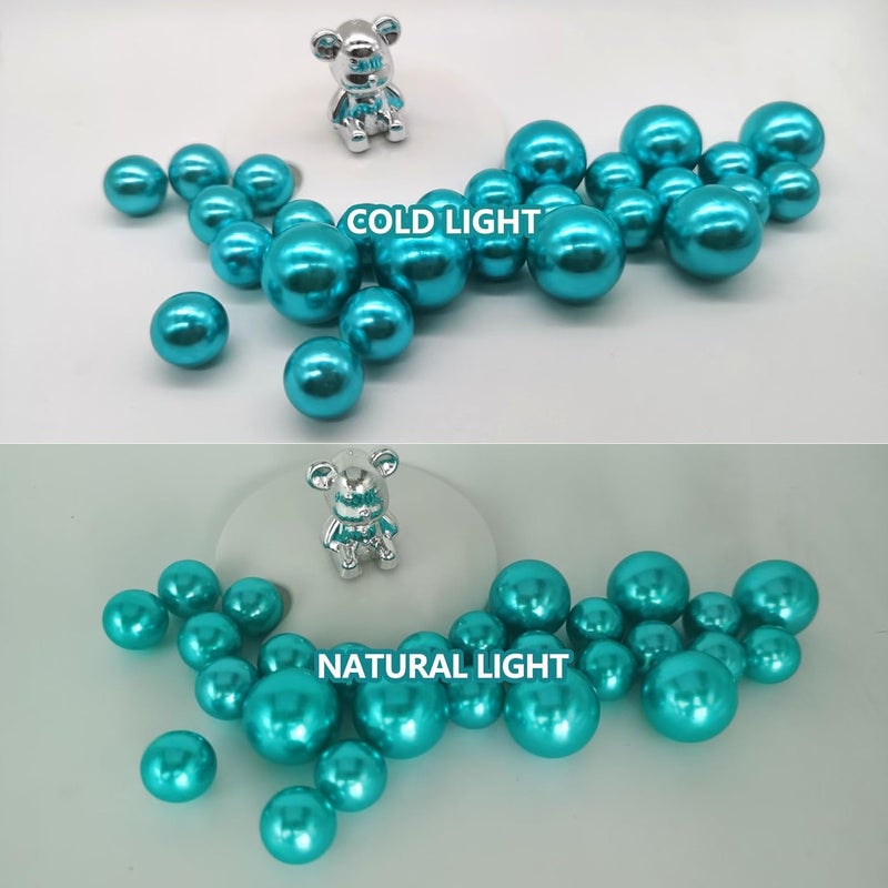 ZEBMOON 200PCS Lake Green Faux Pearls Beads for Centerpiece Vases, Vase Filler Faux Pearls, No Holes Filler Beads for Party Anniversary Birthday Wedding Table Decor, 10/14/20/30mm - Image 3