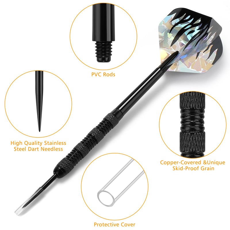 Accmor Metal Tip Darts, Steel Tip Darts, 18 Grams Professional Metal Darts, Darts Metal Tip Set, Metal Darts for Dartboard, 18 pcs ï»¿ - Image 3